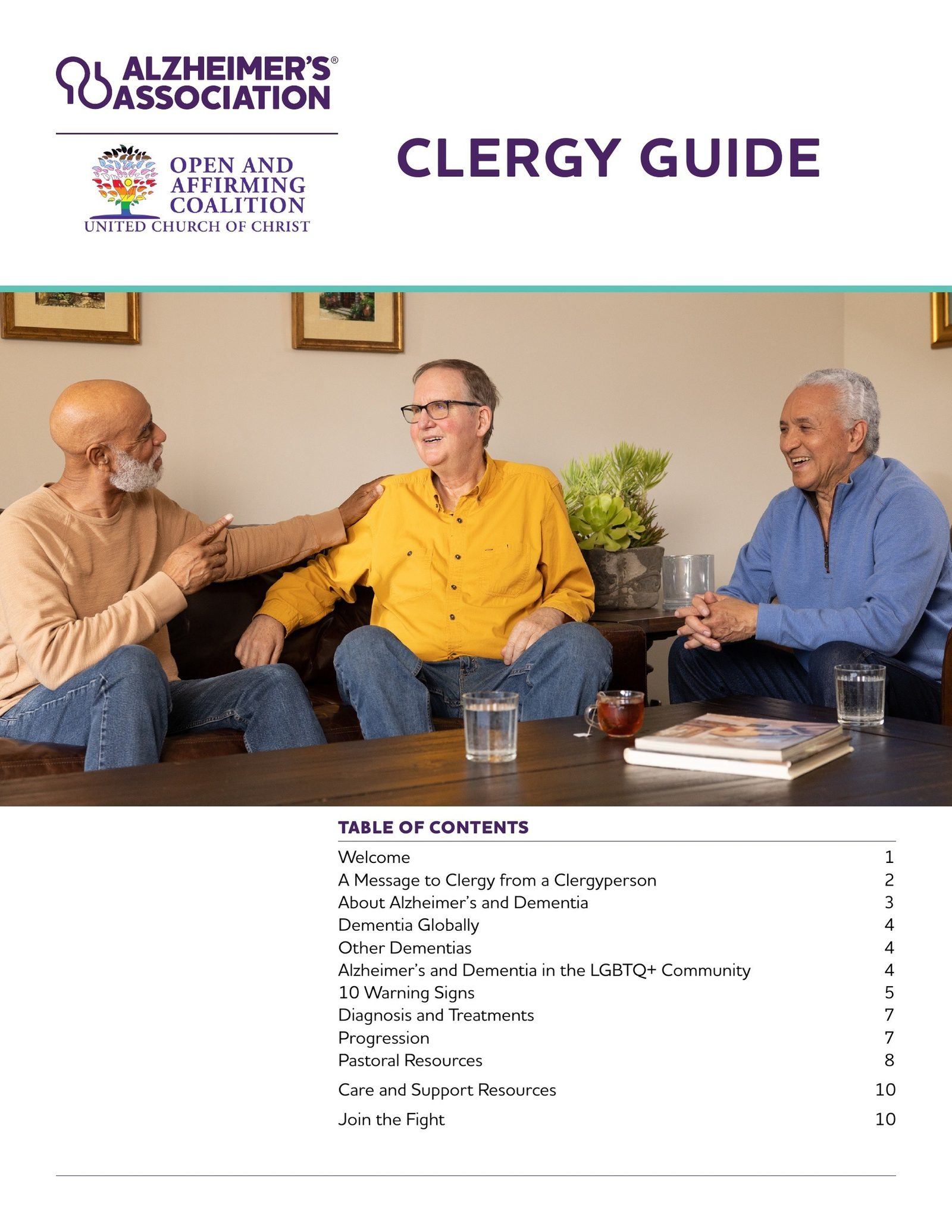 Clergy Guide cover with table of contents