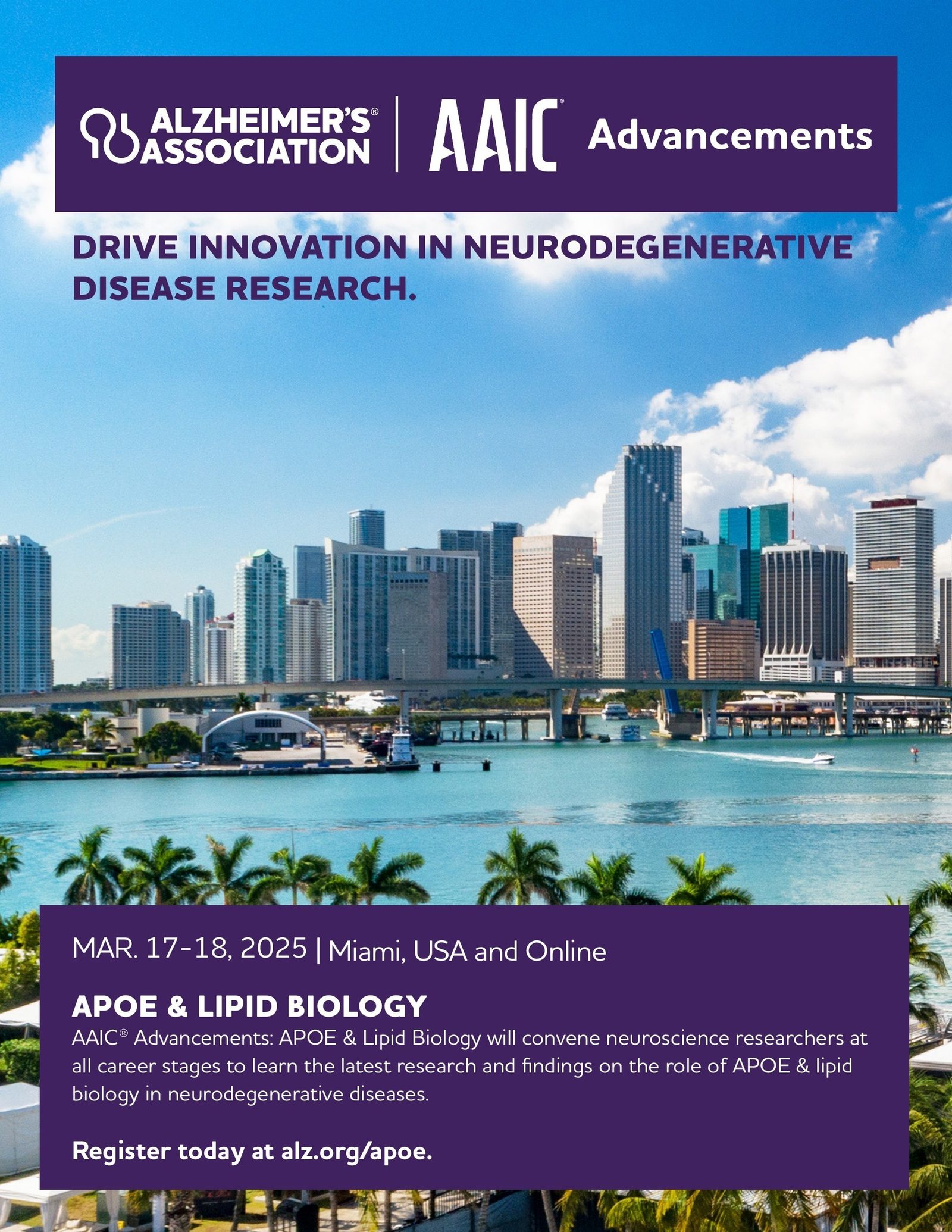 AAIC Advancements: APOE & Lipid Biology one-page flyer