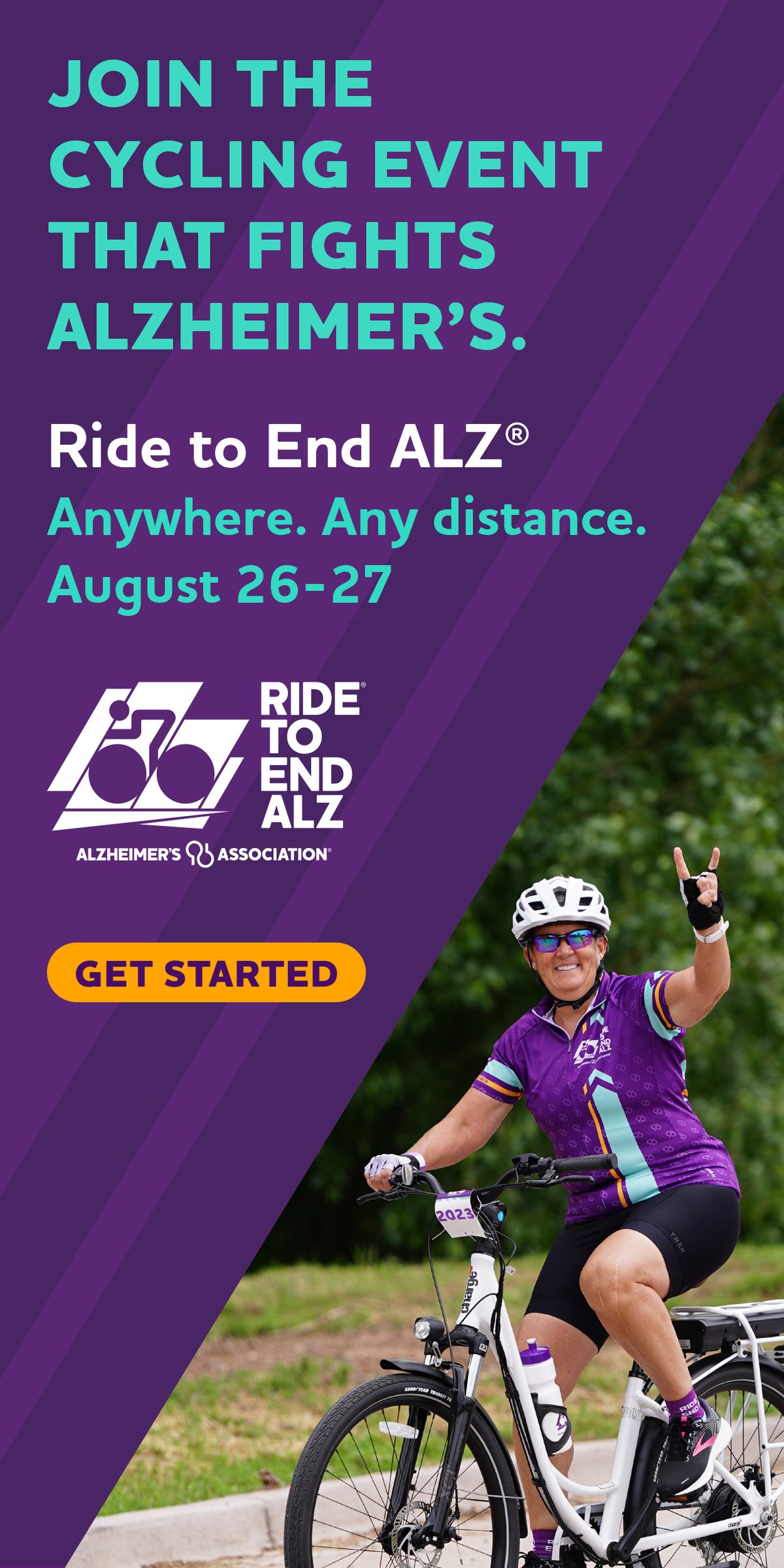 Vertical Ride to End ALZ skyscraper banner