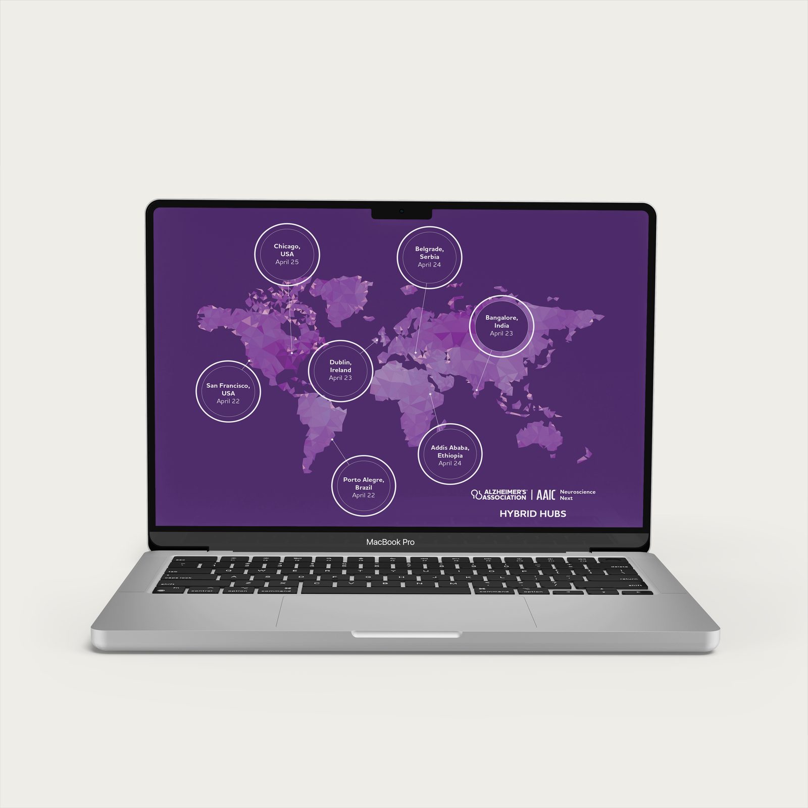 Alzheimer's Association map graphic shown on a laptop