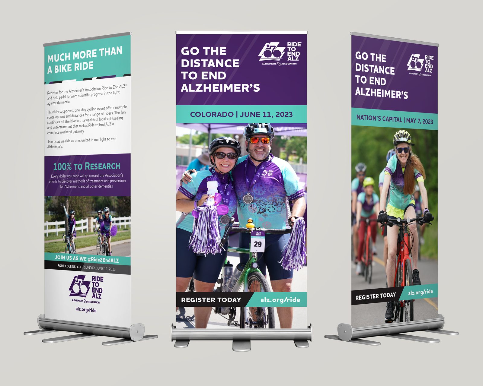 Ride to End ALZ roll-up banners