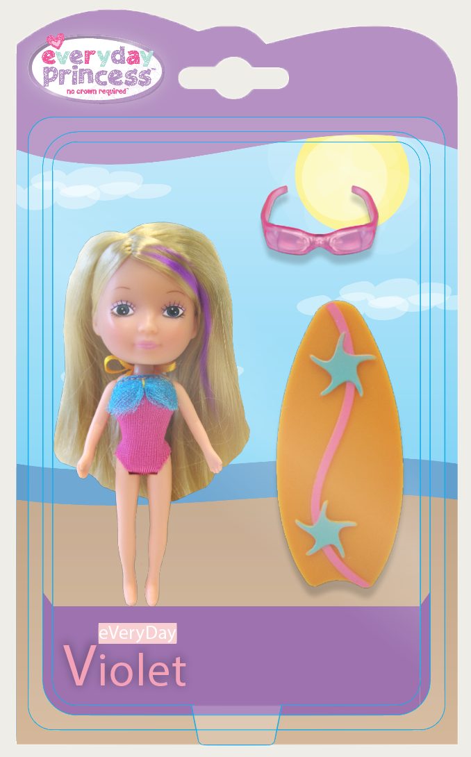 Beach-line doll blister card: Violet