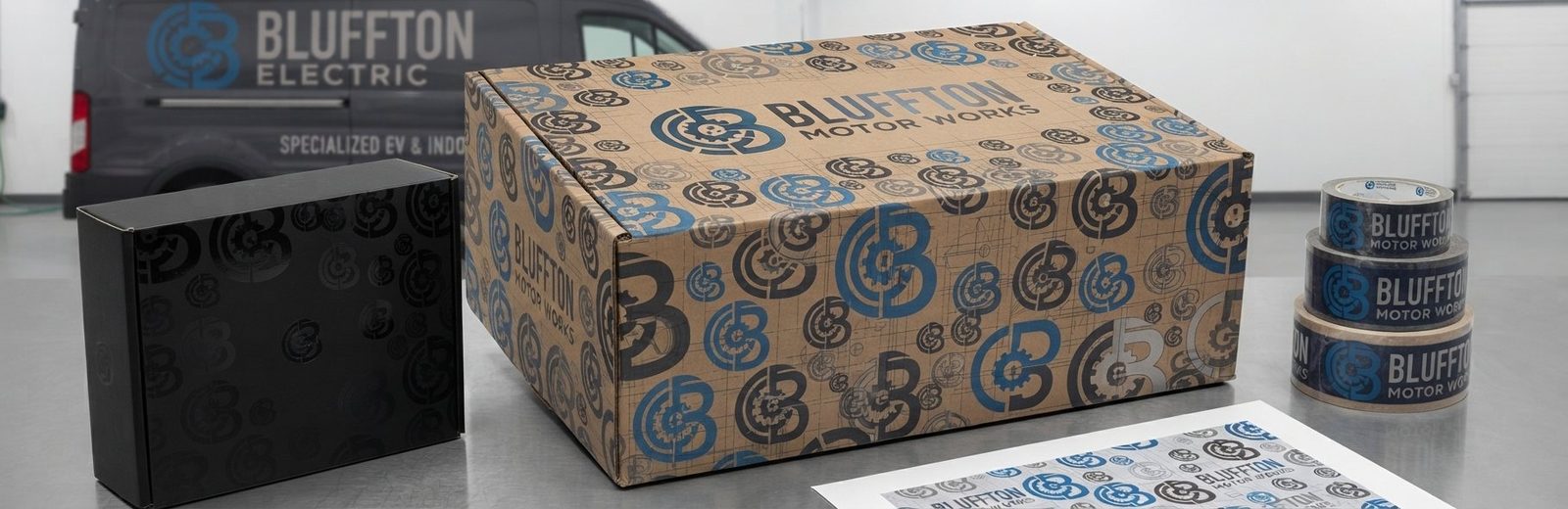 Bluffton Motor Works branded box