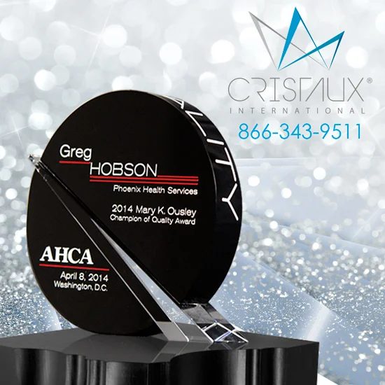 Cristaux award banner on a light background