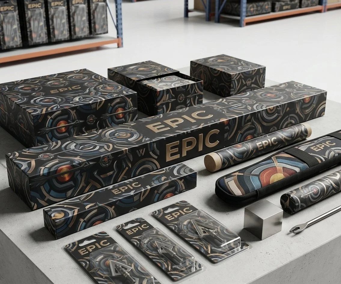 Epic Archery cases and packaging