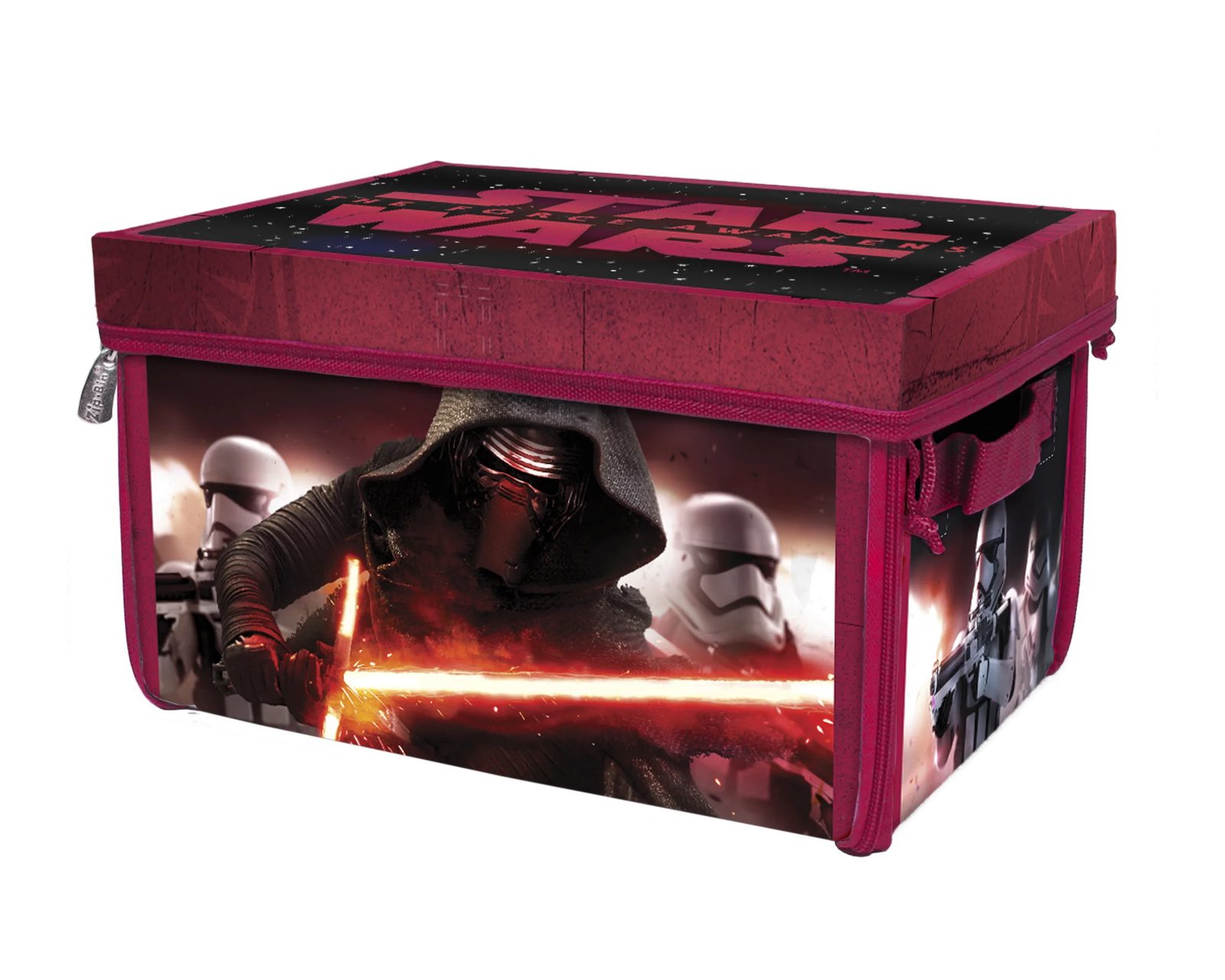 Star Wars storage chest with Kylo Ren and stormtrooper graphics