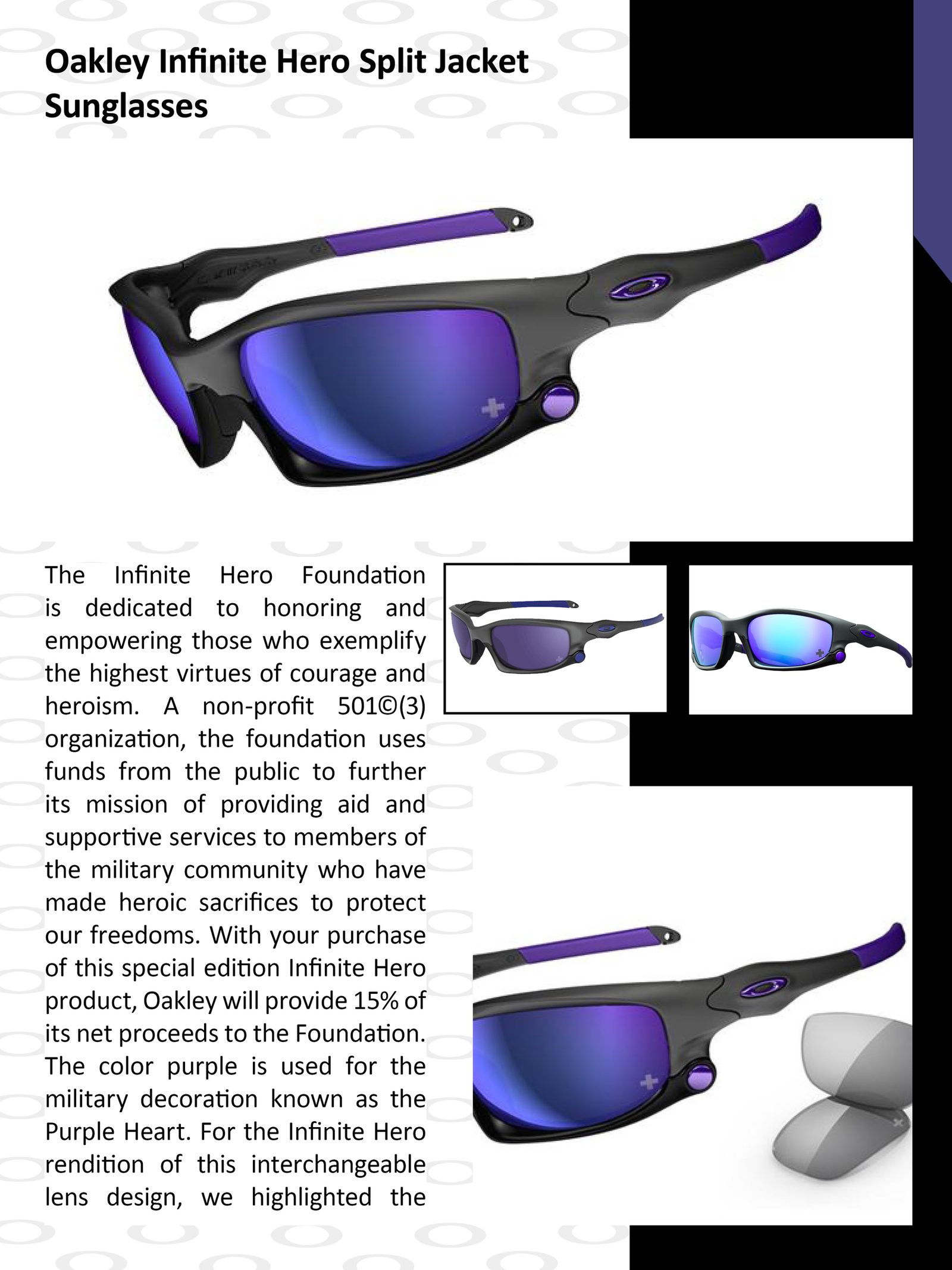 Oakley Infinite Hero Split Jacket sunglasses product sheet