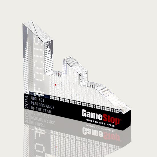 Crystal skyline award, product photo