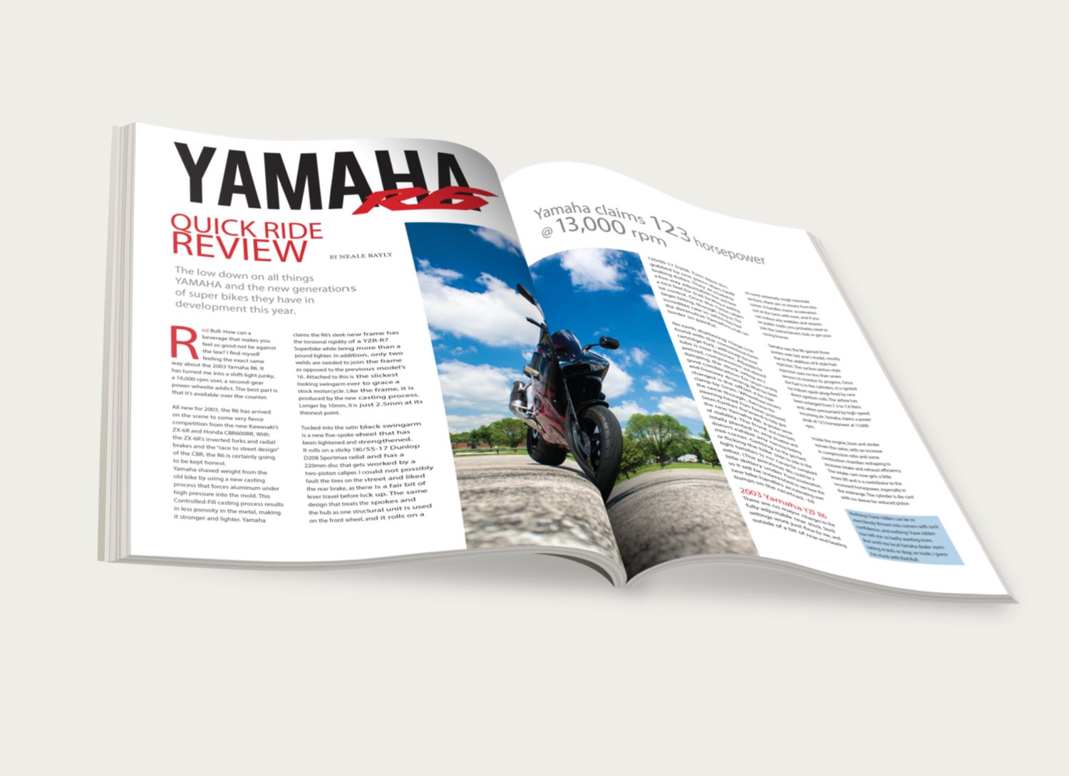 Rider Magazine Yamaha feature spread