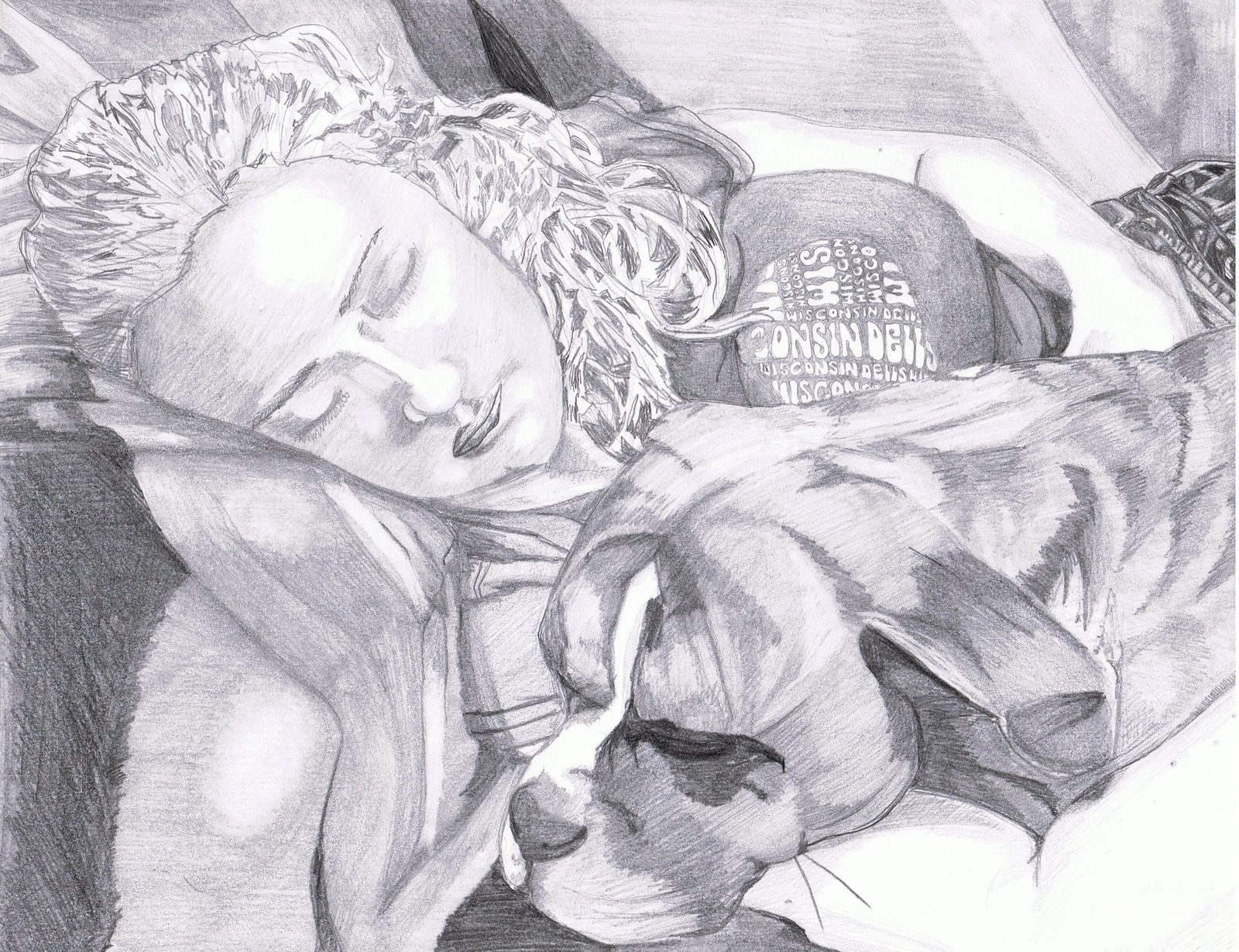 Pencil drawing of a reclining figure