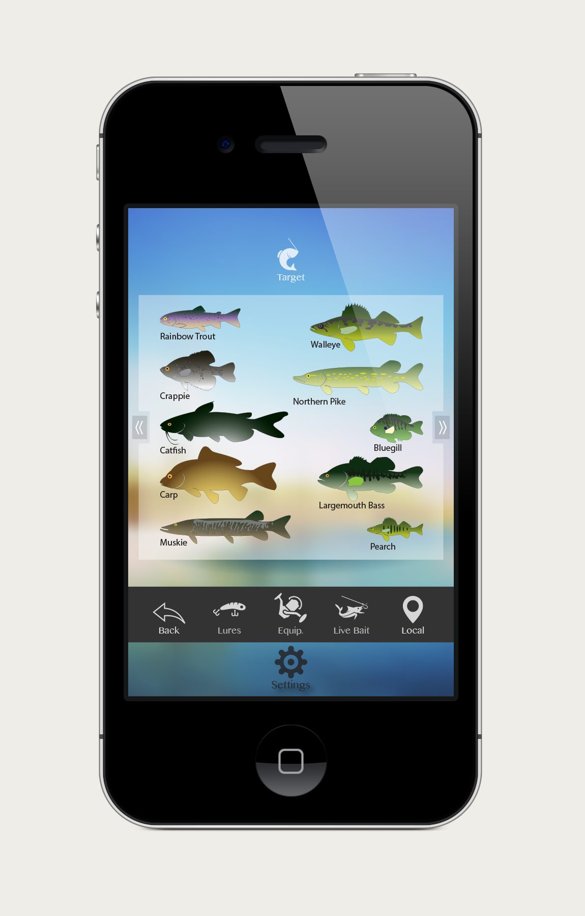 Sportsman's Guide app fish species screen